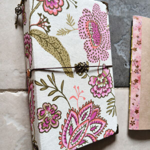 Traveler’s Notebook artesanal con cuadernillos intercambiables tela algodon